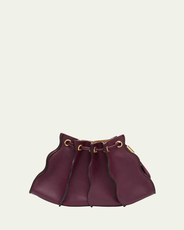 Adria Mini Pleated Wave Leather Crossbody Bag